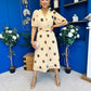 Daire Pleated Midi Dress Coco Polka Yellow