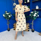 Daire Pleated Midi Dress Coco Polka Yellow