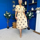 Daire Pleated Midi Dress Coco Polka Yellow