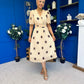 Daire Pleated Midi Dress Coco Polka Yellow