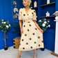 Daire Pleated Midi Dress Coco Polka Yellow