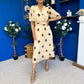Daire Pleated Midi Dress Coco Polka Yellow