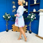 Hope Button Detail Mini Dress Floral Blue