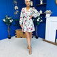 Hope Button Detail Mini Dress Floral Green