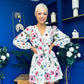 Hope Button Detail Mini Dress Floral Green