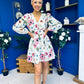 Hope Button Detail Mini Dress Floral Green