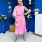Arabella Pleated Occasion Midi Dress Baby Pink