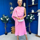 Arabella Pleated Occasion Midi Dress Baby Pink