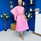 Arabella Pleated Occasion Midi Dress Baby Pink