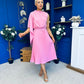 Arabella Pleated Occasion Midi Dress Baby Pink