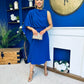 Arabella Pleated Occasion Midi Dress Cobalt