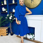 Arabella Pleated Occasion Midi Dress Cobalt