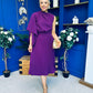 Arabella Pleated Occasion Midi Dress Berry