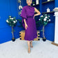 Arabella Pleated Occasion Midi Dress Berry