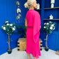 Arabella Pleated Occasion Midi Dress Cerise