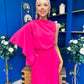 Arabella Pleated Occasion Midi Dress Cerise