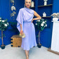 Arabella Pleated Occasion Midi Dress Lilac