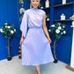 Arabella Pleated Occasion Midi Dress Lilac