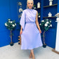 Arabella Pleated Occasion Midi Dress Lilac