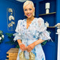 Holly 3D Floral Detailed Occasion Dress Floral Blue