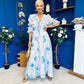 Holly 3D Floral Detailed Occasion Dress Floral Blue