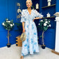 Holly 3D Floral Detailed Occasion Dress Floral Blue