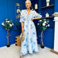 Holly 3D Floral Detailed Occasion Dress Floral Blue