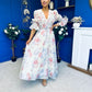 Holly 3D Floral Detailed Occasion Dress Floral Butter Cream