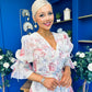 Holly 3D Floral Detailed Occasion Dress Floral Butter Cream
