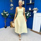 Dorris Detailed Midi Dress Yellow