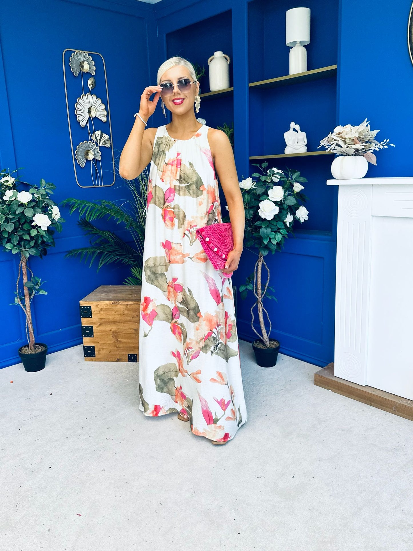 Lois Mazi Shift Dress Floral Cream