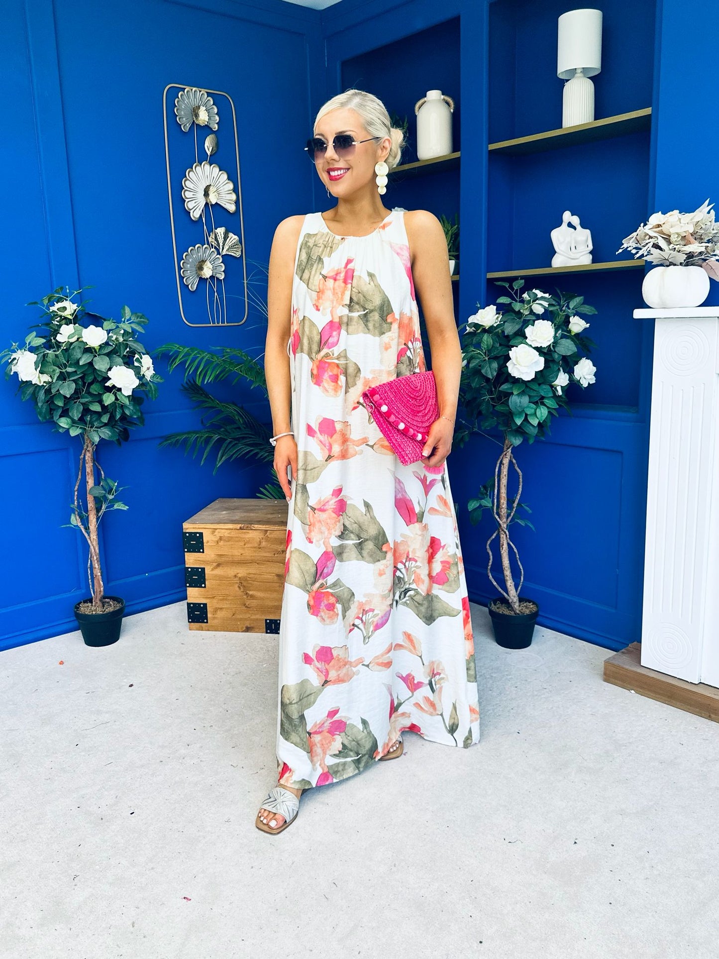 Lois Mazi Shift Dress Floral Cream