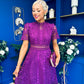 Shauna Crochet Occasion Midi Dress Violet