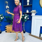 Shauna Crochet Occasion Midi Dress Violet