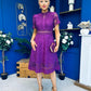 Shauna Crochet Occasion Midi Dress Violet