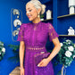Shauna Crochet Occasion Midi Dress Violet