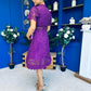 Shauna Crochet Occasion Midi Dress Violet