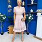 Shauna Crochet Occasion Midi Dress Blush