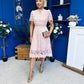 Shauna Crochet Occasion Midi Dress Blush