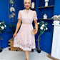 Shauna Crochet Occasion Midi Dress Blush
