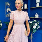 Shauna Crochet Occasion Midi Dress Blush