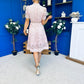 Shauna Crochet Occasion Midi Dress Blush
