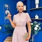 Shauna Crochet Occasion Midi Dress Blush