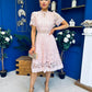 Shauna Crochet Occasion Midi Dress Blush