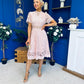 Shauna Crochet Occasion Midi Dress Blush