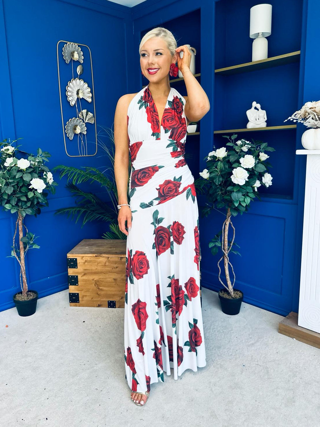 Silvia Halterneck Occasion Dress Rose