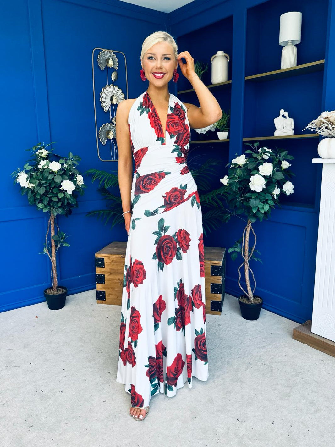 Silvia Halterneck Occasion Dress Rose