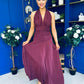 Diane Halterneck Occasion Dress Burgundy