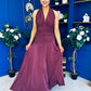 Diane Halterneck Occasion Dress Burgundy