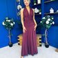 Diane Halterneck Occasion Dress Burgundy